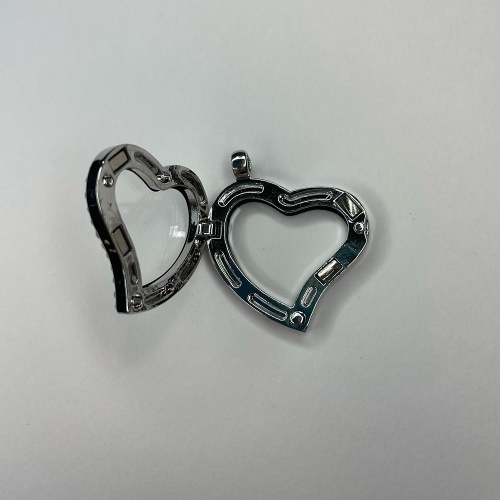 Radiant Sparkle Silver-Tone Gem Dazzle Heart Locket - Picture 3 of 4